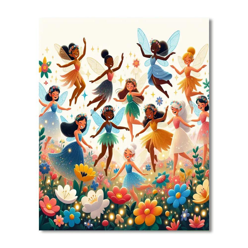 Giggling Fairy Friends Paint By Numbers Art