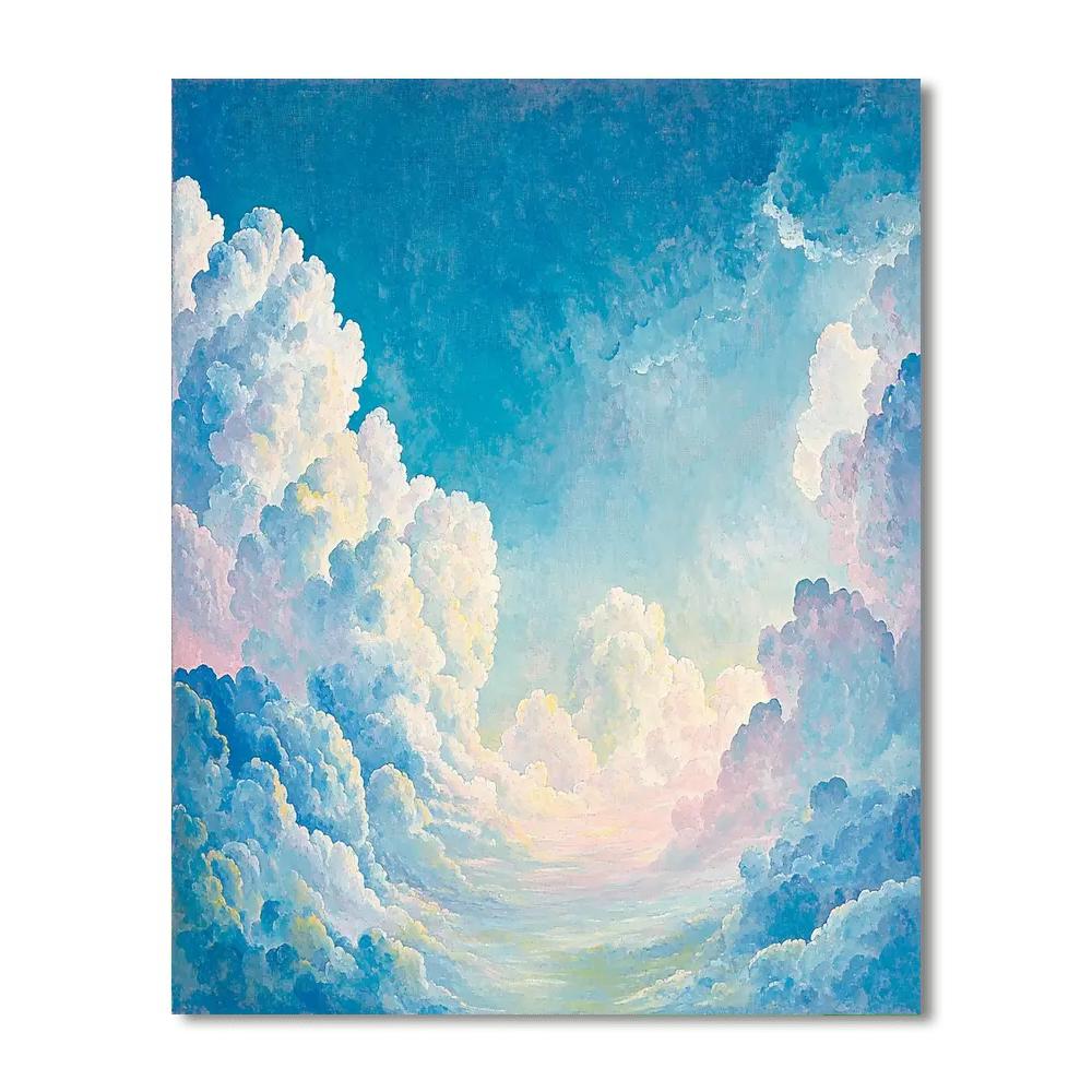 Georges Seurat Inspired Serenade Of Clouds  Number Painting