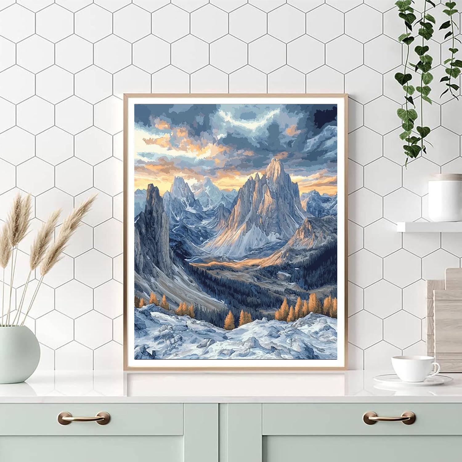 Leighton Inspired Leighton's Mountain Majesty  Number Painting