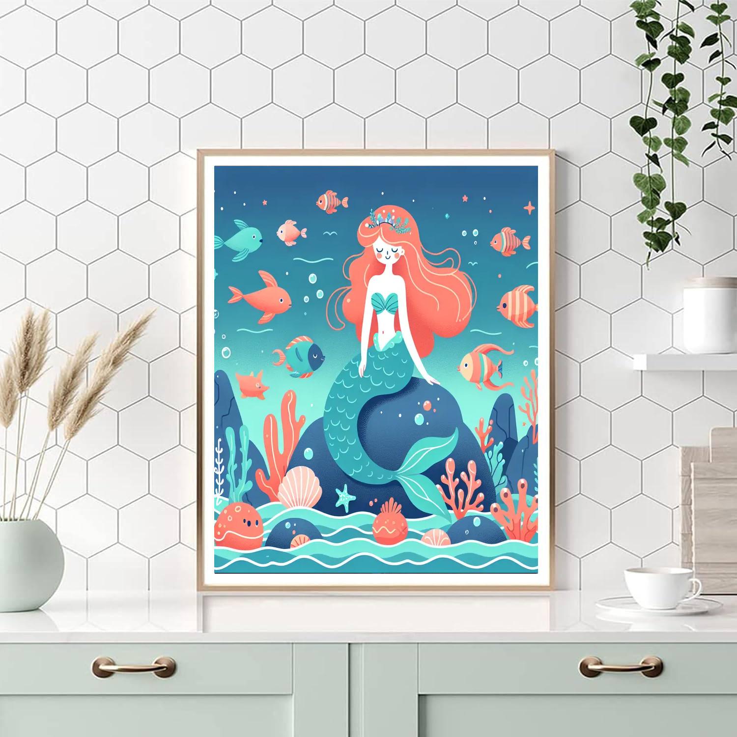 Seaside Mermaid Lagoon DIY Paint By Numbers