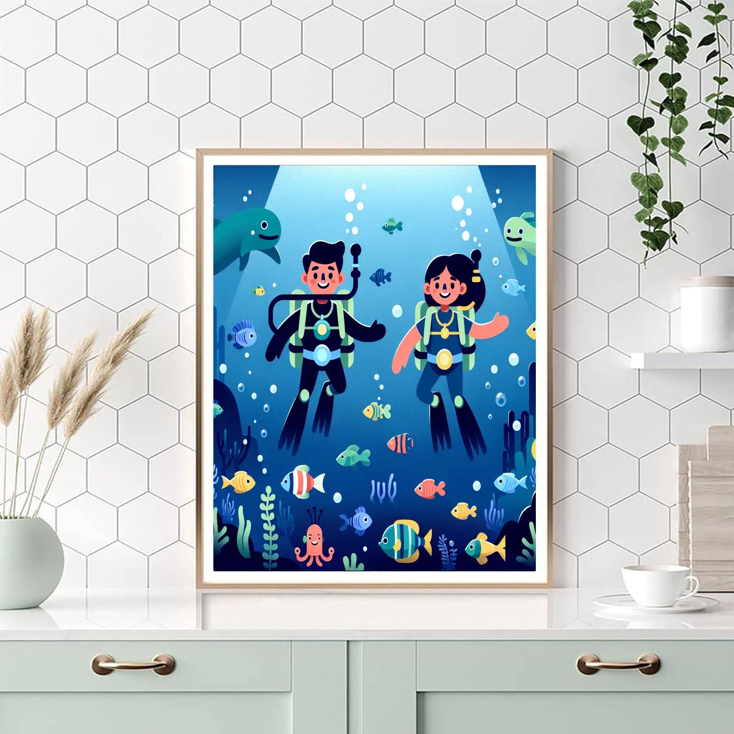 Mysterious Deep Sea Dive Paint By Numbers Art