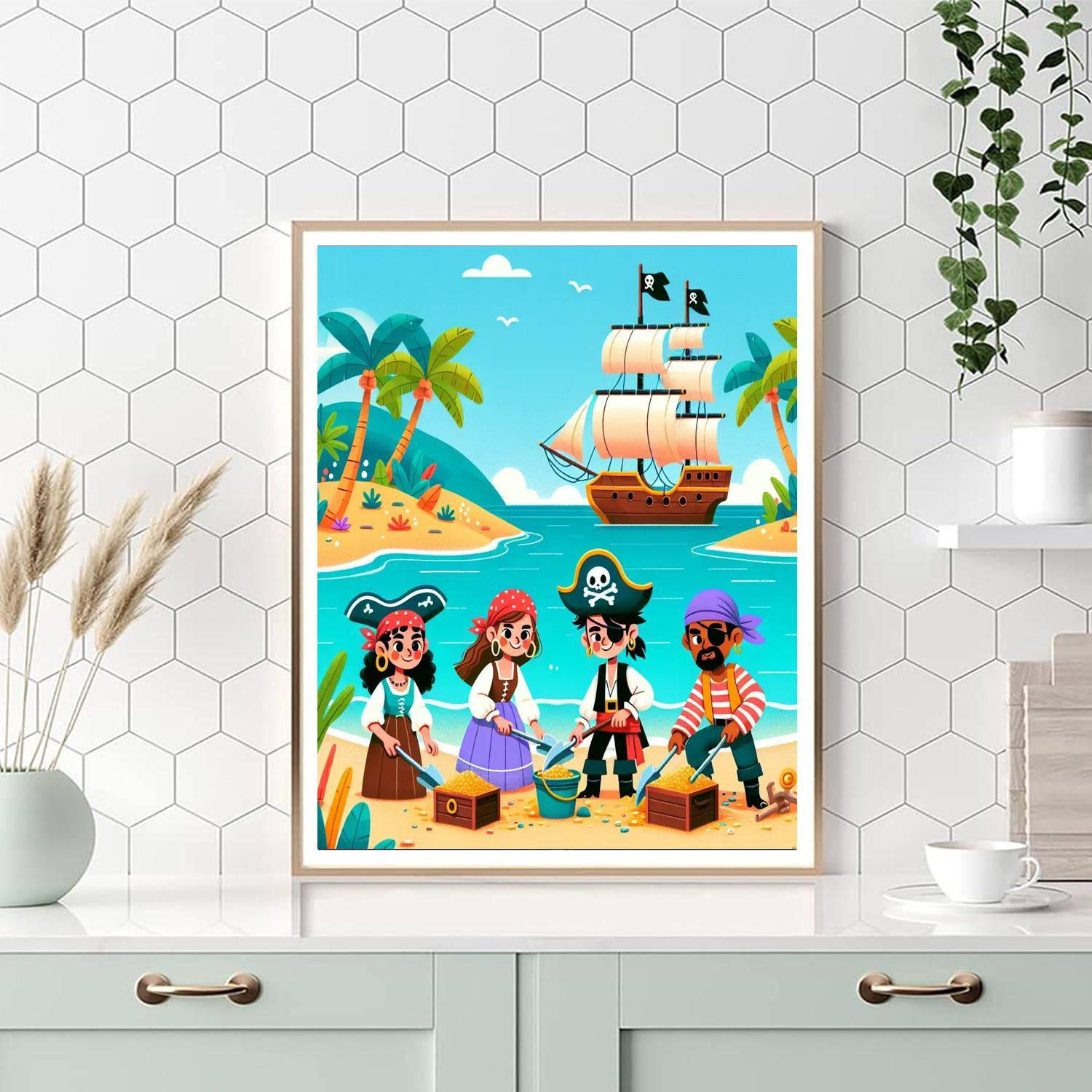 Pirate Adventures On Treasure Island Paint By Number