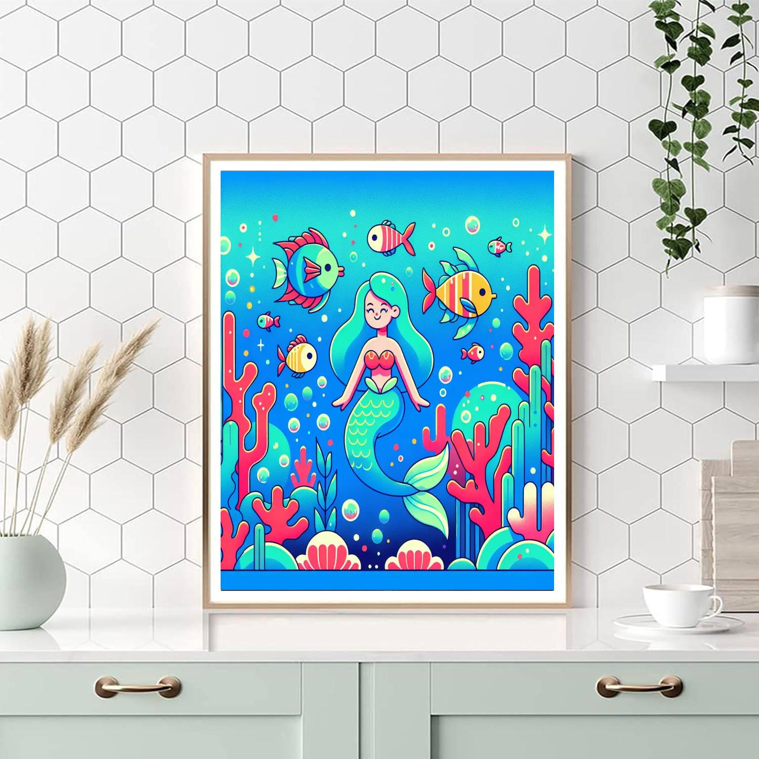 Mermaid's Enchanted Reef Painting Number Kit