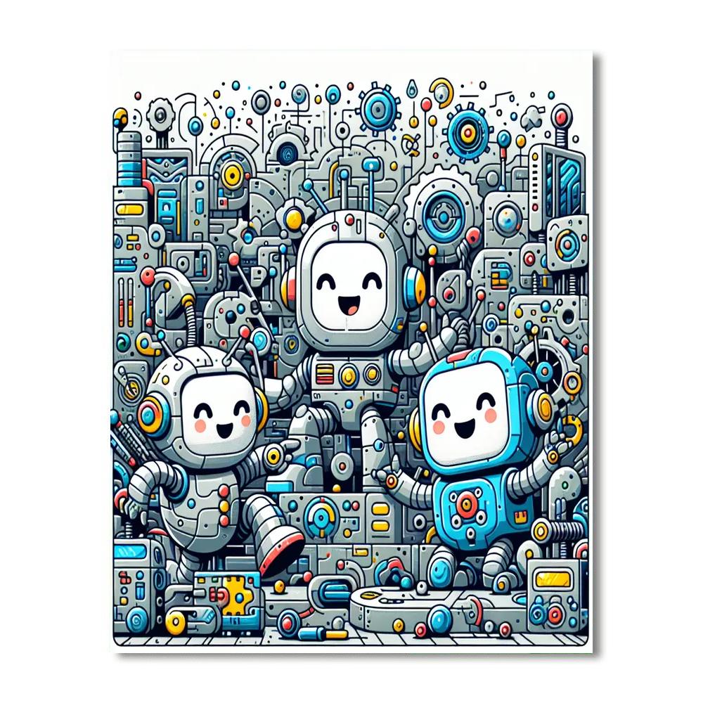 Robot Discovery Adventure Numbered Painting Kits