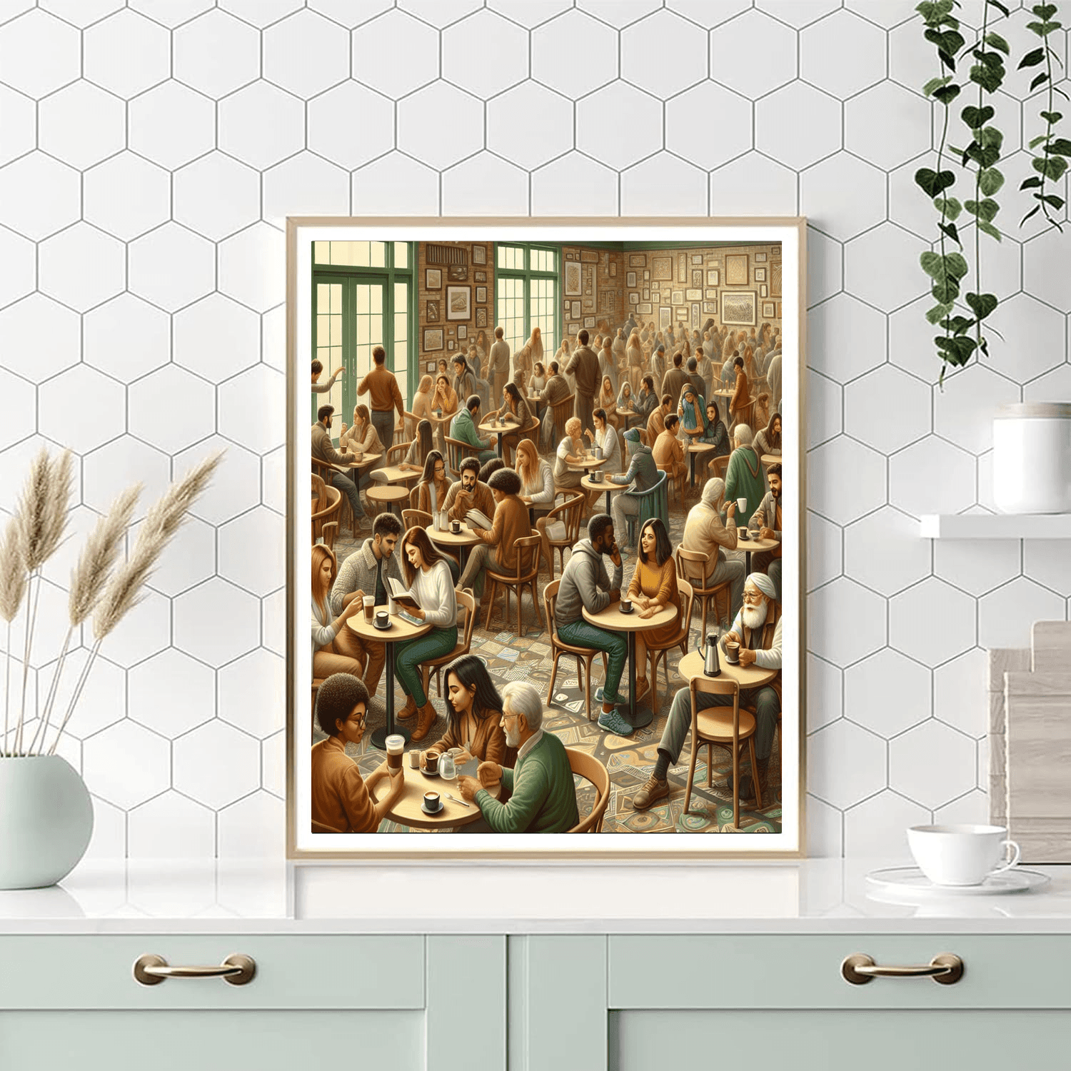Charming Urban Coffeehouse Number Painting