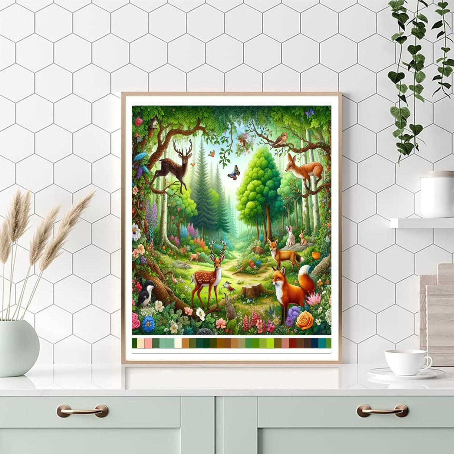 Forest Creatures Delight Painting Number Kit