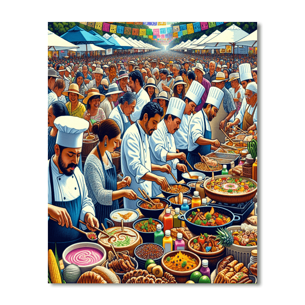 Oaxaca Culinary Festival Painting By Numbers Kit