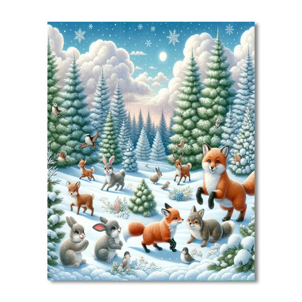 Charming Winter Animals Painting By Numbers Kit