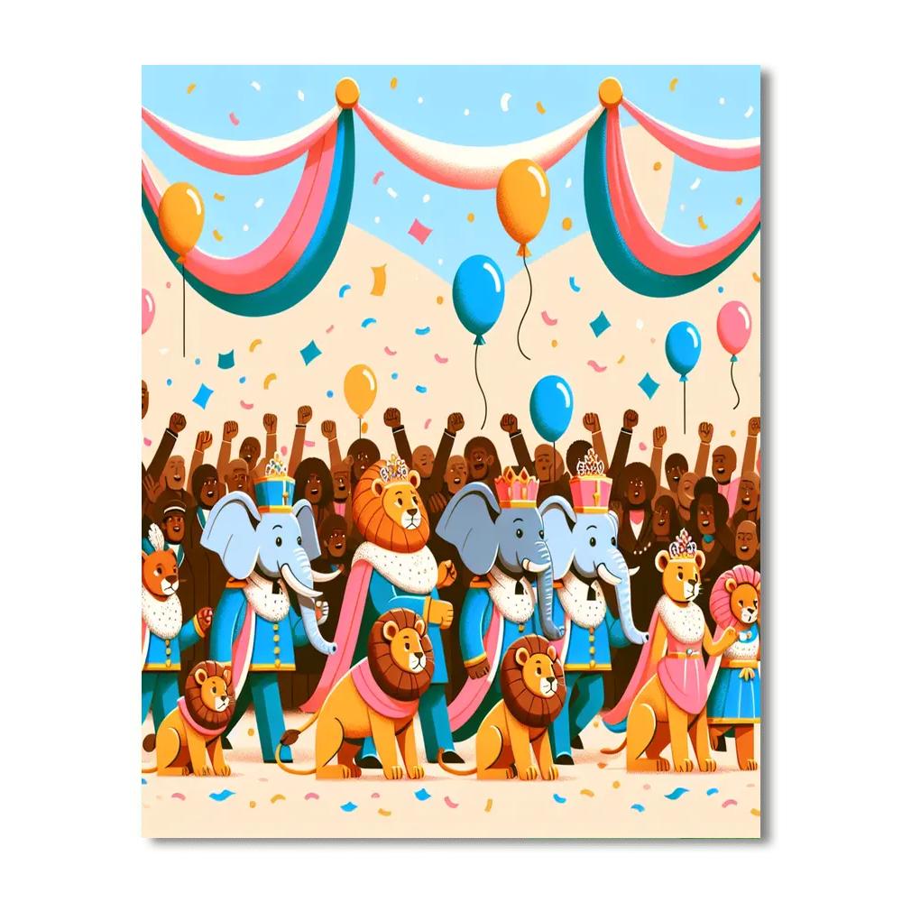 Royal Animal Parade DIY Paint By Numbers