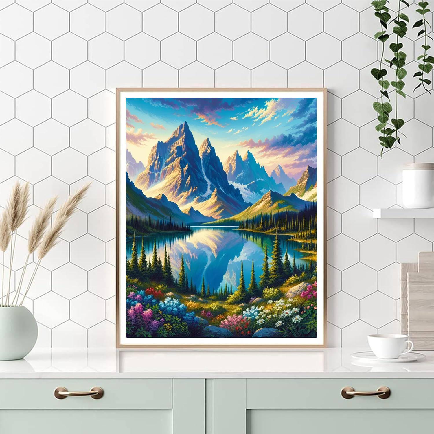 Breathtaking Mountain Landscape Paint By Numbers