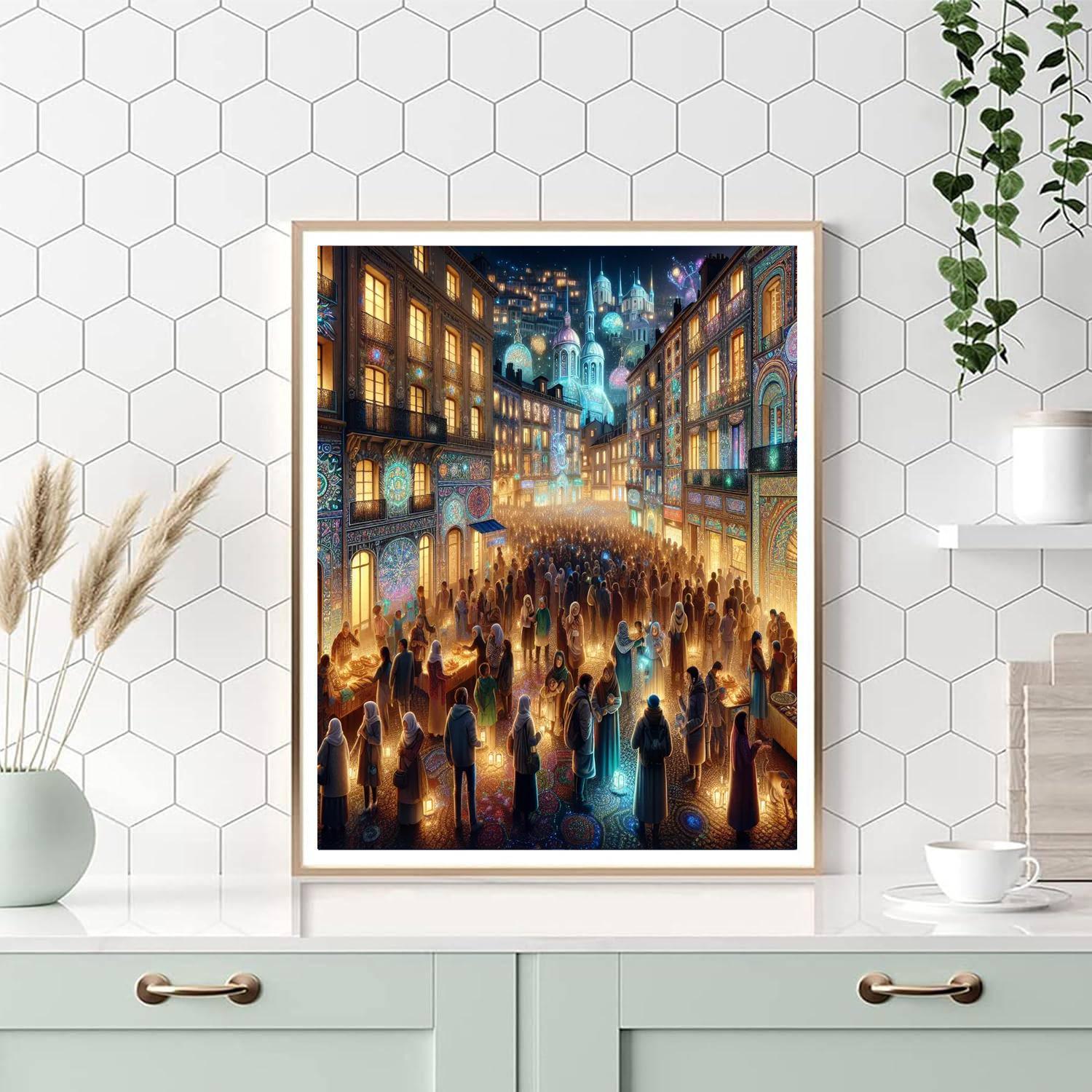 Festival Of Lights In Lyon Painting Number Kit