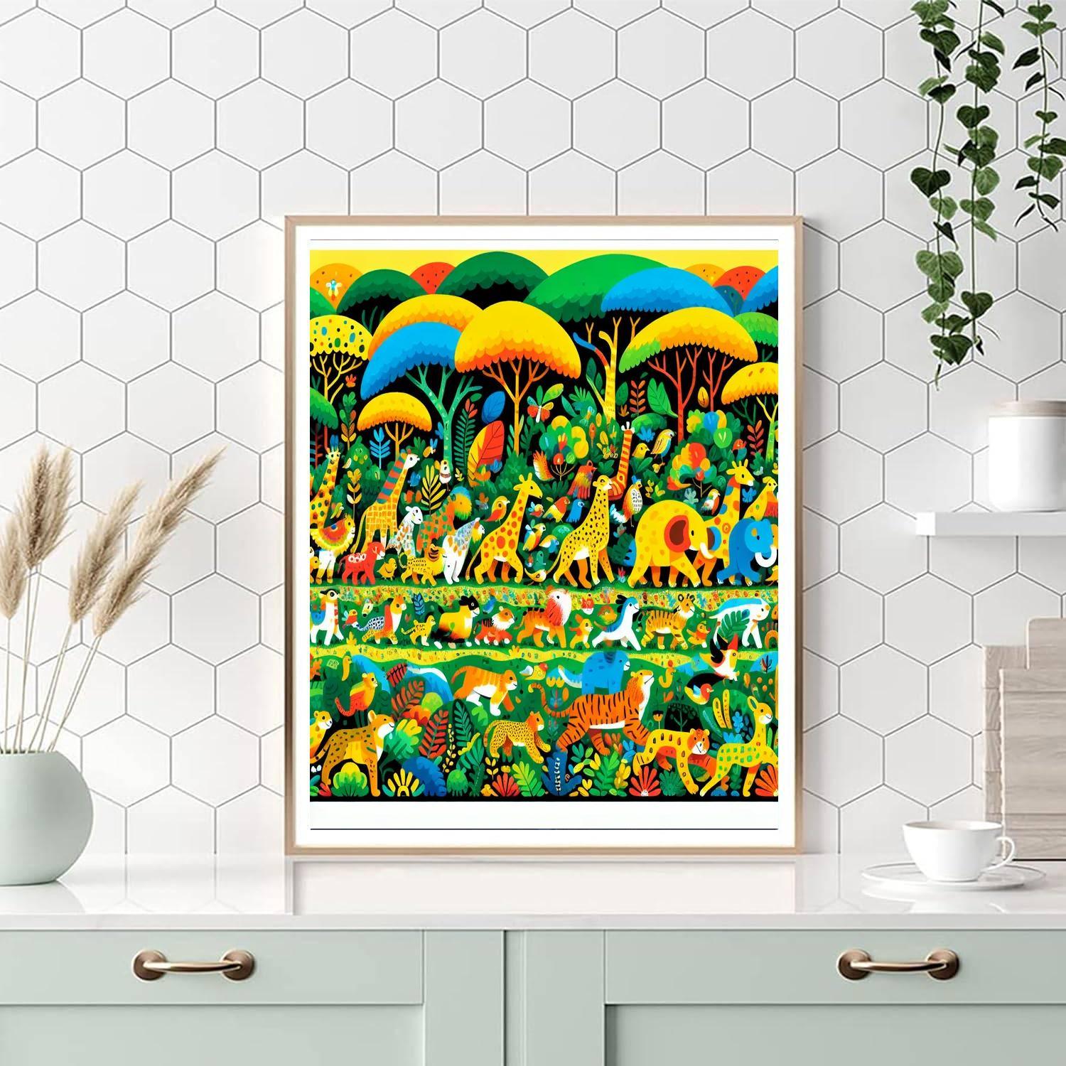 Joyous Jungle Parade Painting By Numbers Kit