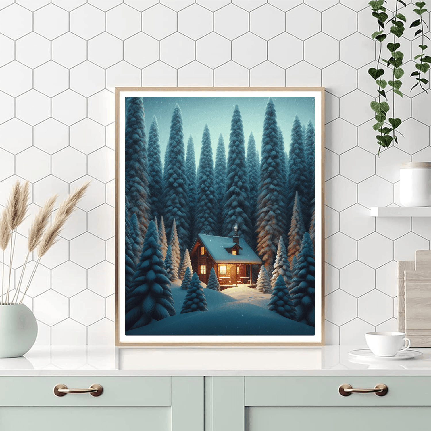 Winter Wonderland Cabin Painting By Numbers Kit