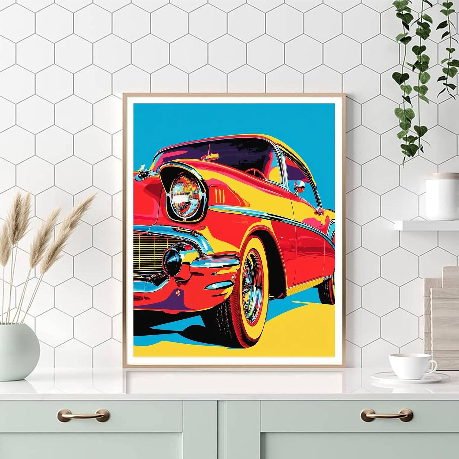 Andy Warhol Inspired Retro Automobile Vibes  Paint By Numbers Kits