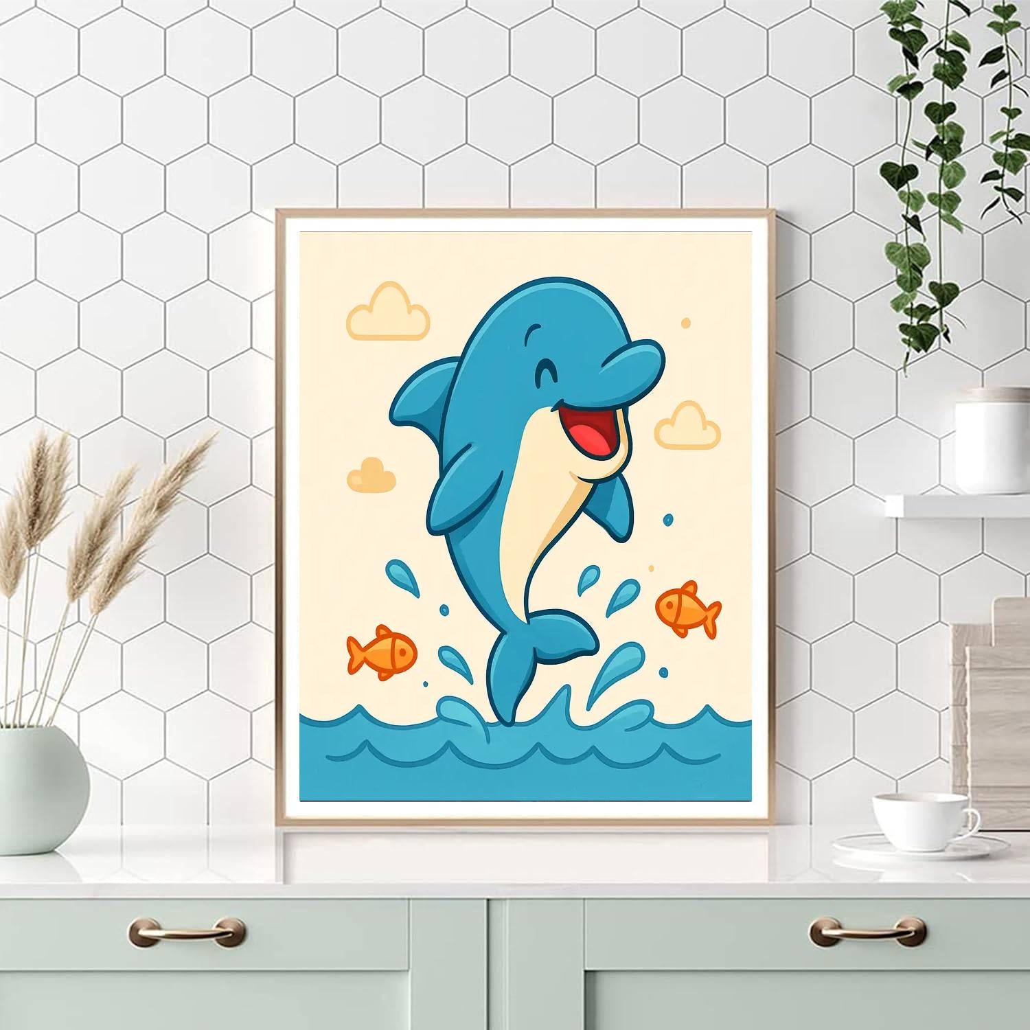 Lovely Dolphin Painting By Numbers Kit