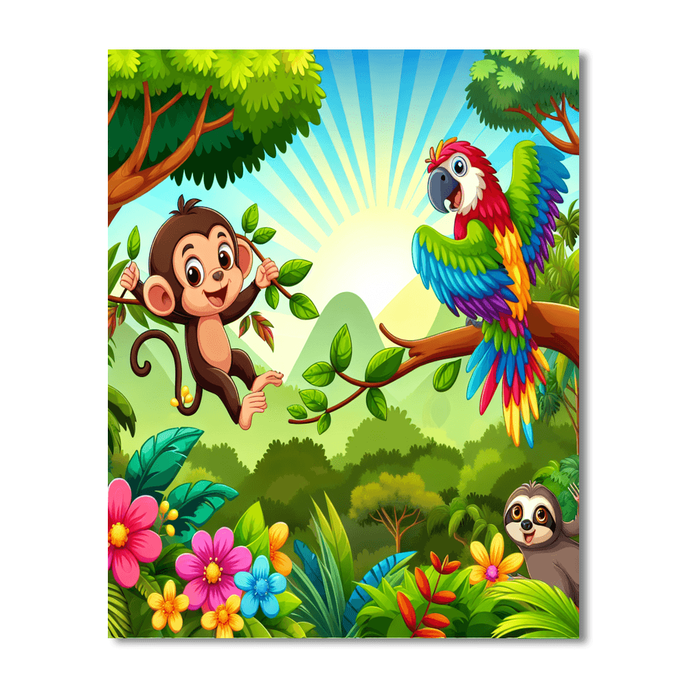 Jubilant Jungle Expedition Painting Number Kit