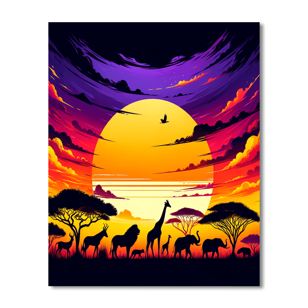 Enchanted Sunset Safari Paint By Color
