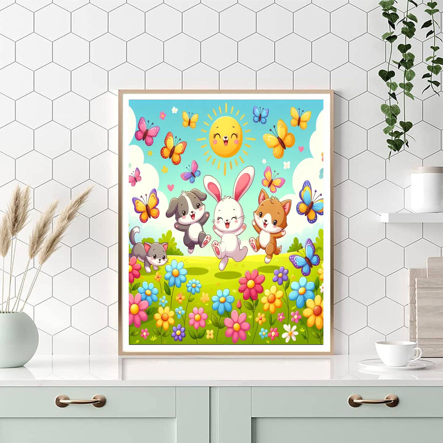 Cuddly Friends In The Meadow Paint By Number