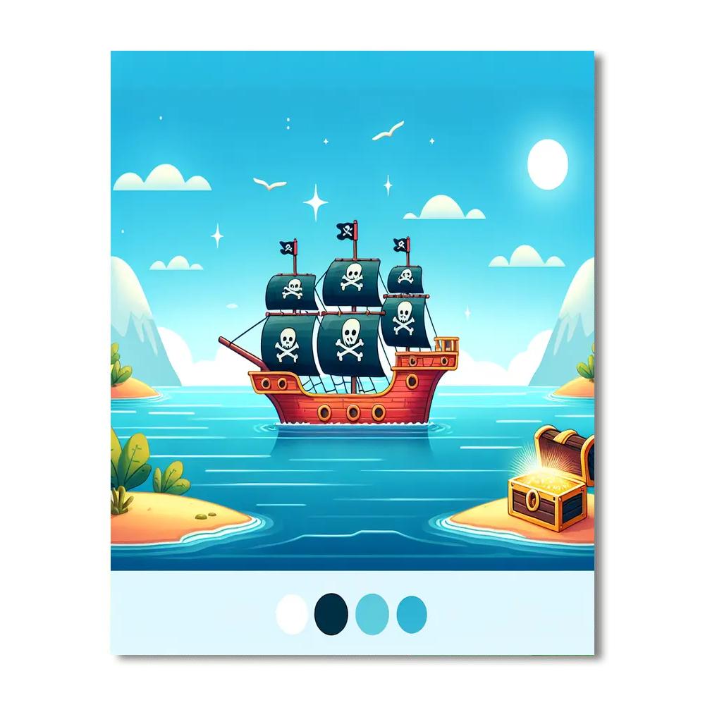 Seaside Pirate Adventures Paint By Color