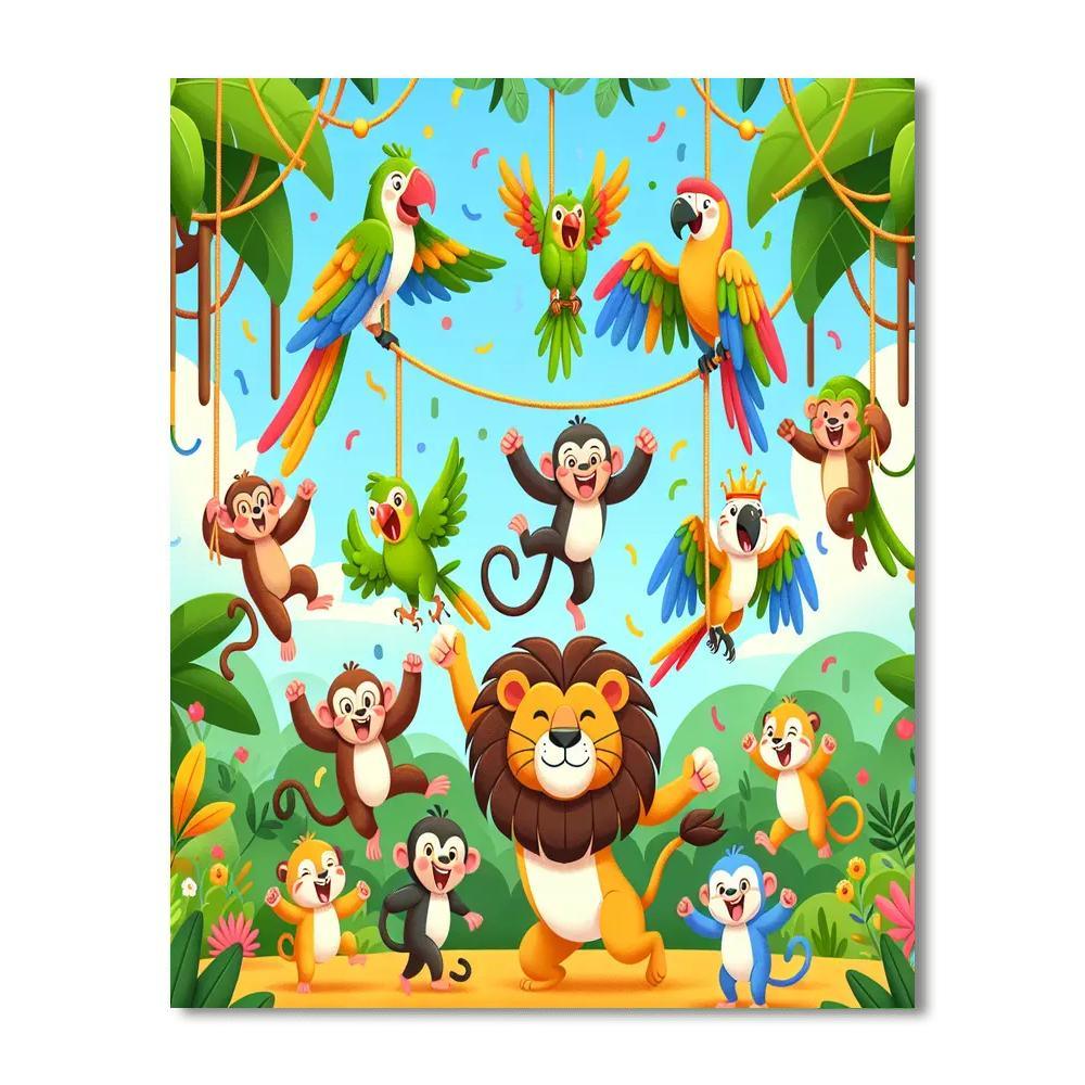 Colorful Jungle Party Paint By Numbers Kits