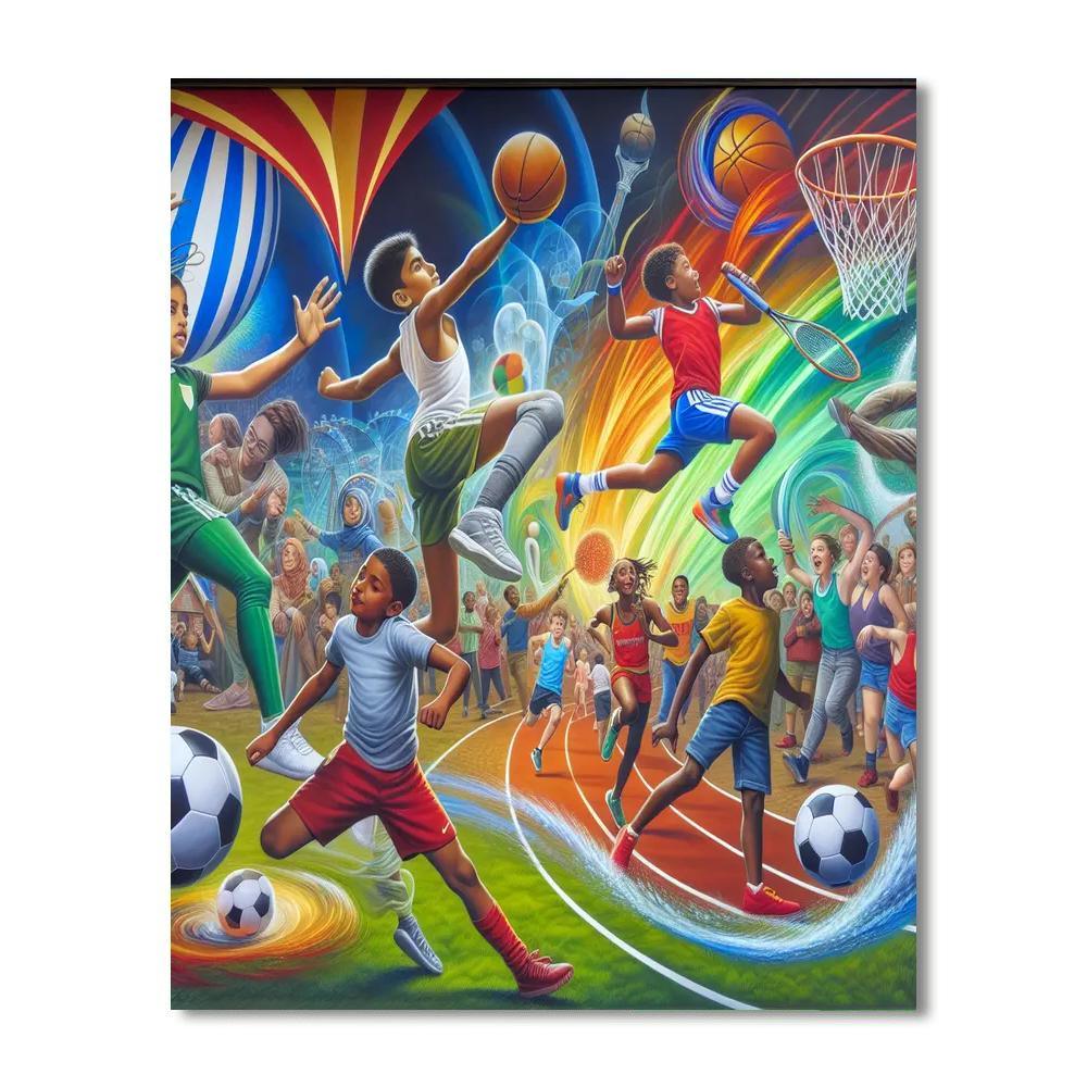 Dynamic Sports Celebration Painting By Numbers Kit