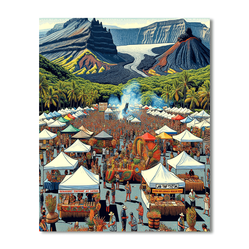 Pahoa Lava Flow Festival Painting By Numbers Kit