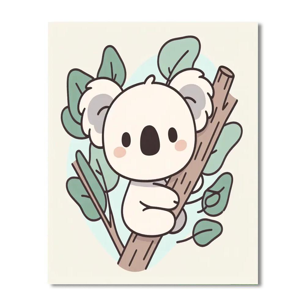 Cuddly Koala Climbing Eucalyptus Paint By Numbers Art