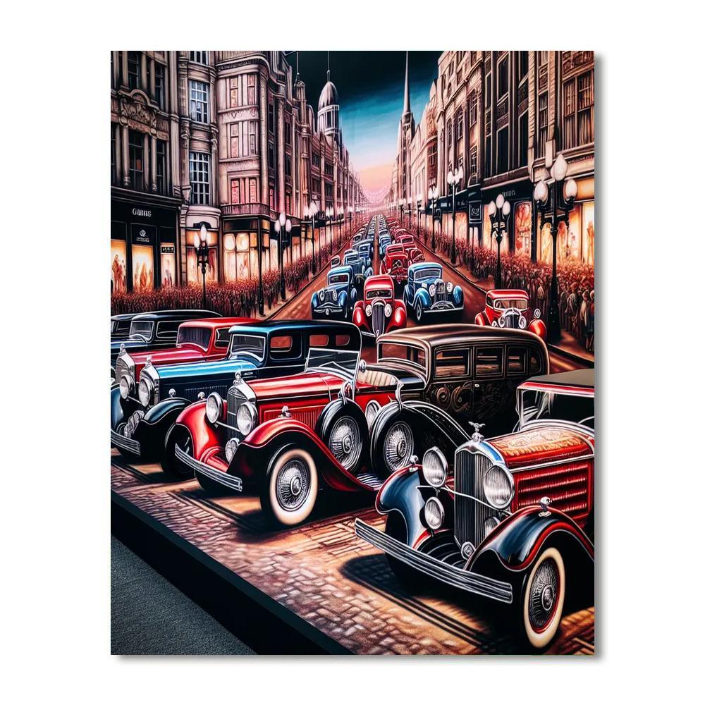Classic Vintage Car Parade Paint By Color
