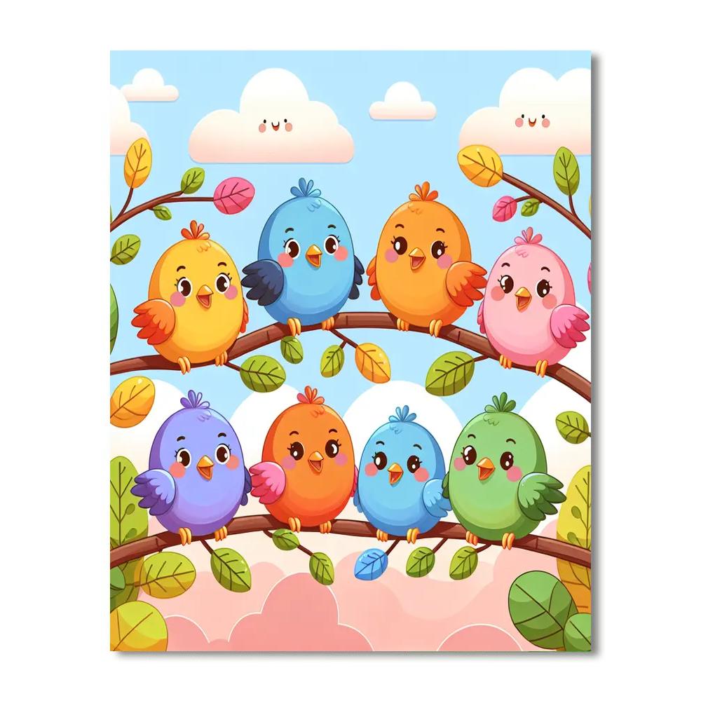 Colorful Bird Watchers Paint By Numbers