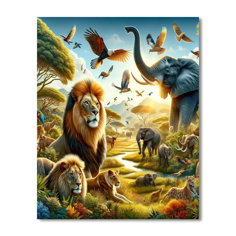 Adventurous Safari Escape Paint By Numbers Art