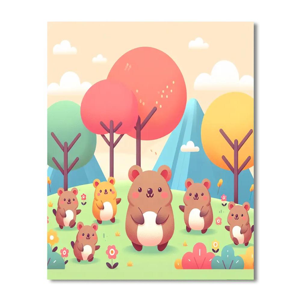 Quirky Quokka Gathering Painting Number Kit