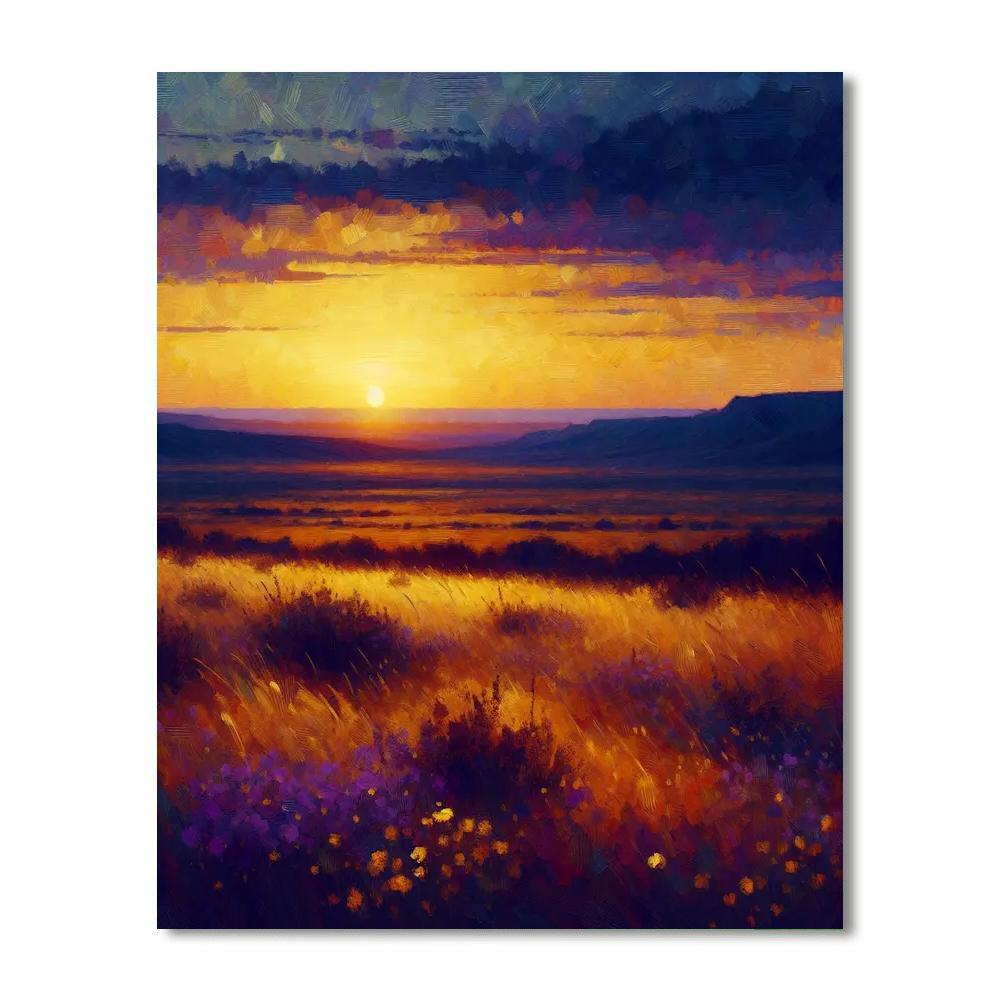 Golden Prairie Sunset Paint By Numbers