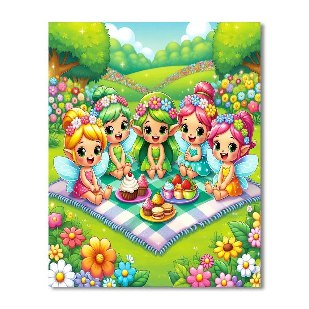 Giggling Fairy Picnic Paint By Numbers Art