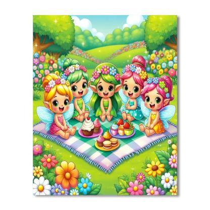Giggling Fairy Picnic Paint By Numbers Art