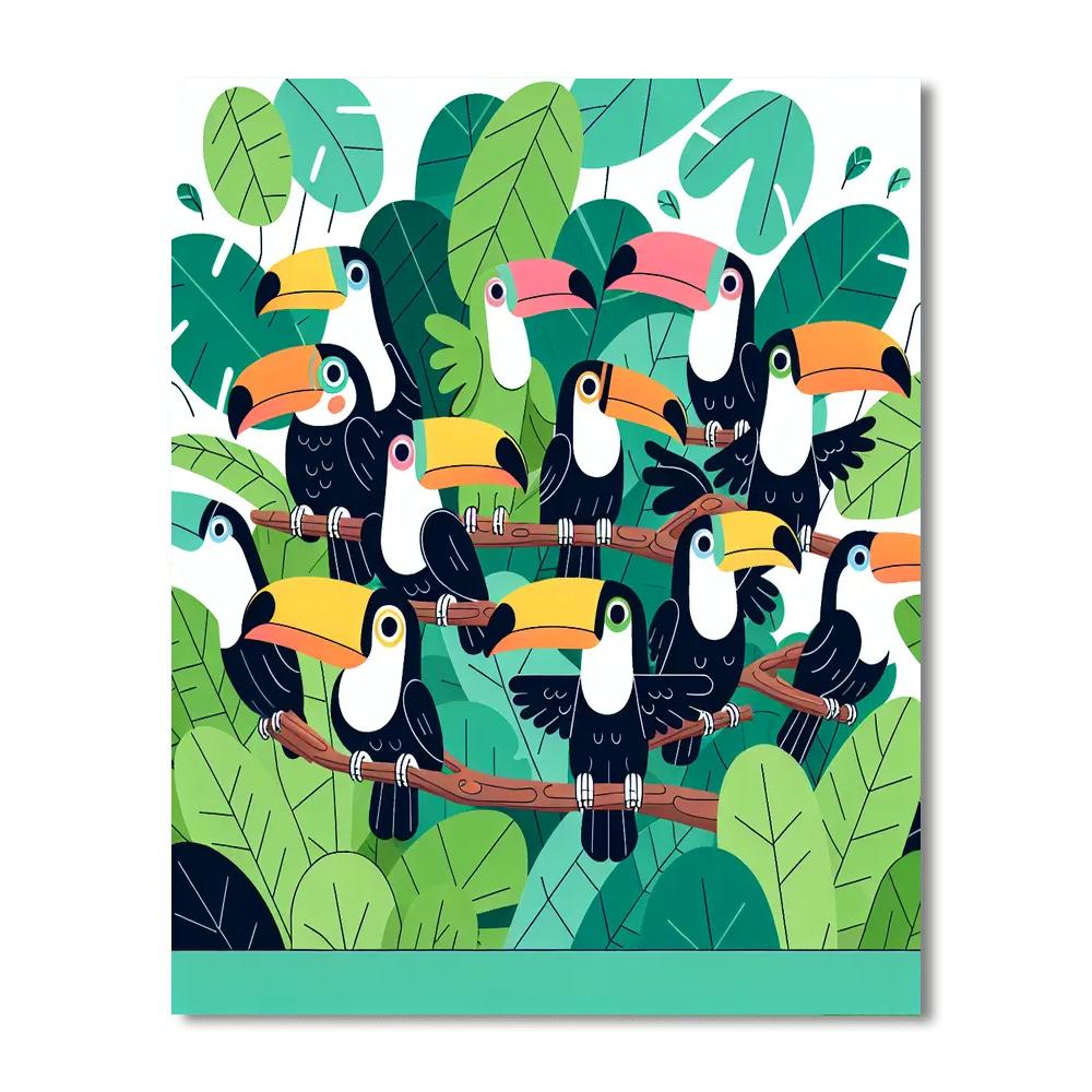 Tropical Toucan Party Painting By Numbers Kit