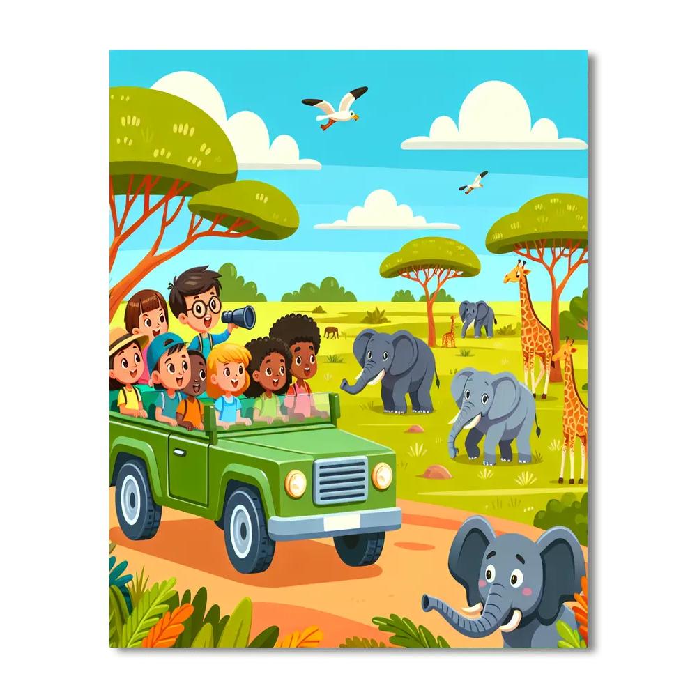 Safari Park Adventure Painting Number Kit