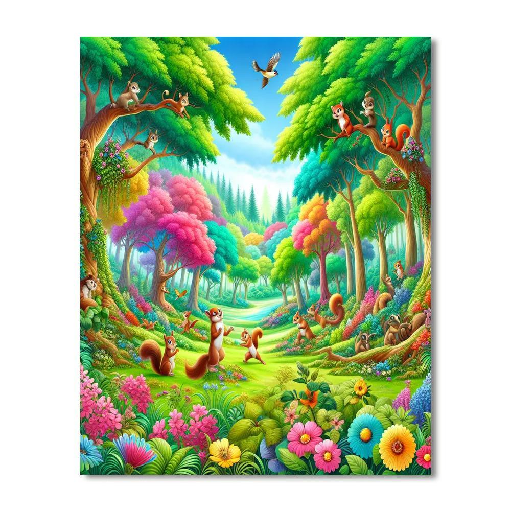 Playful Forest Adventure Paint By Number