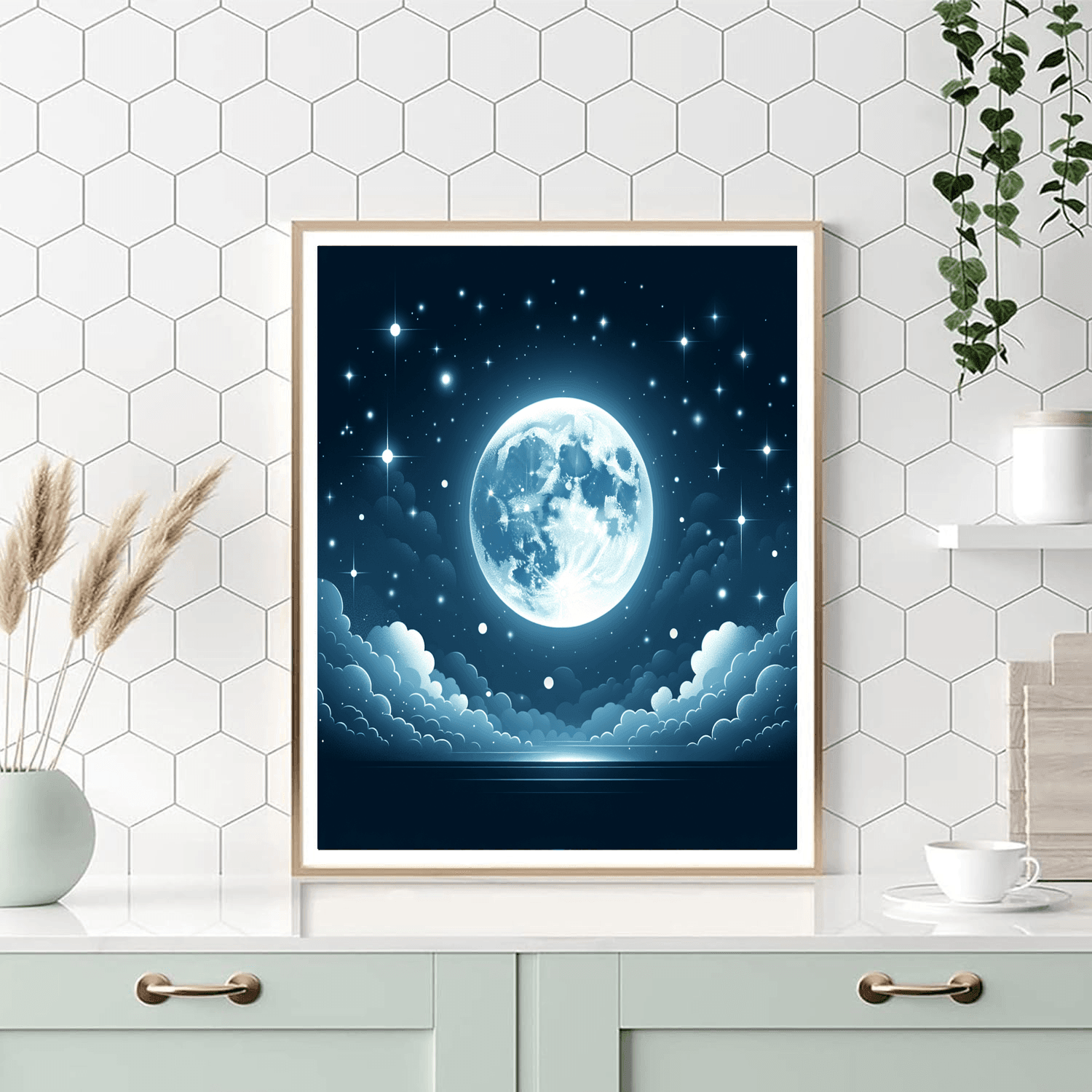 Moonlit Starscape Paint By Numbers Art