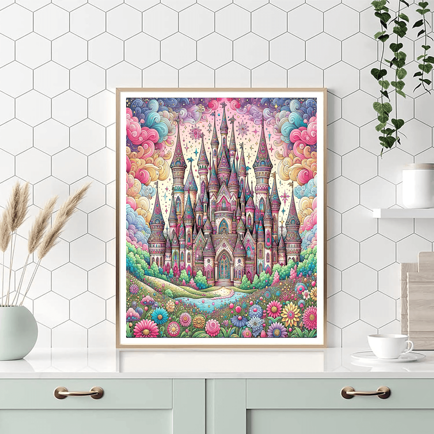 Enchanted Castle Fantasy Number Painting