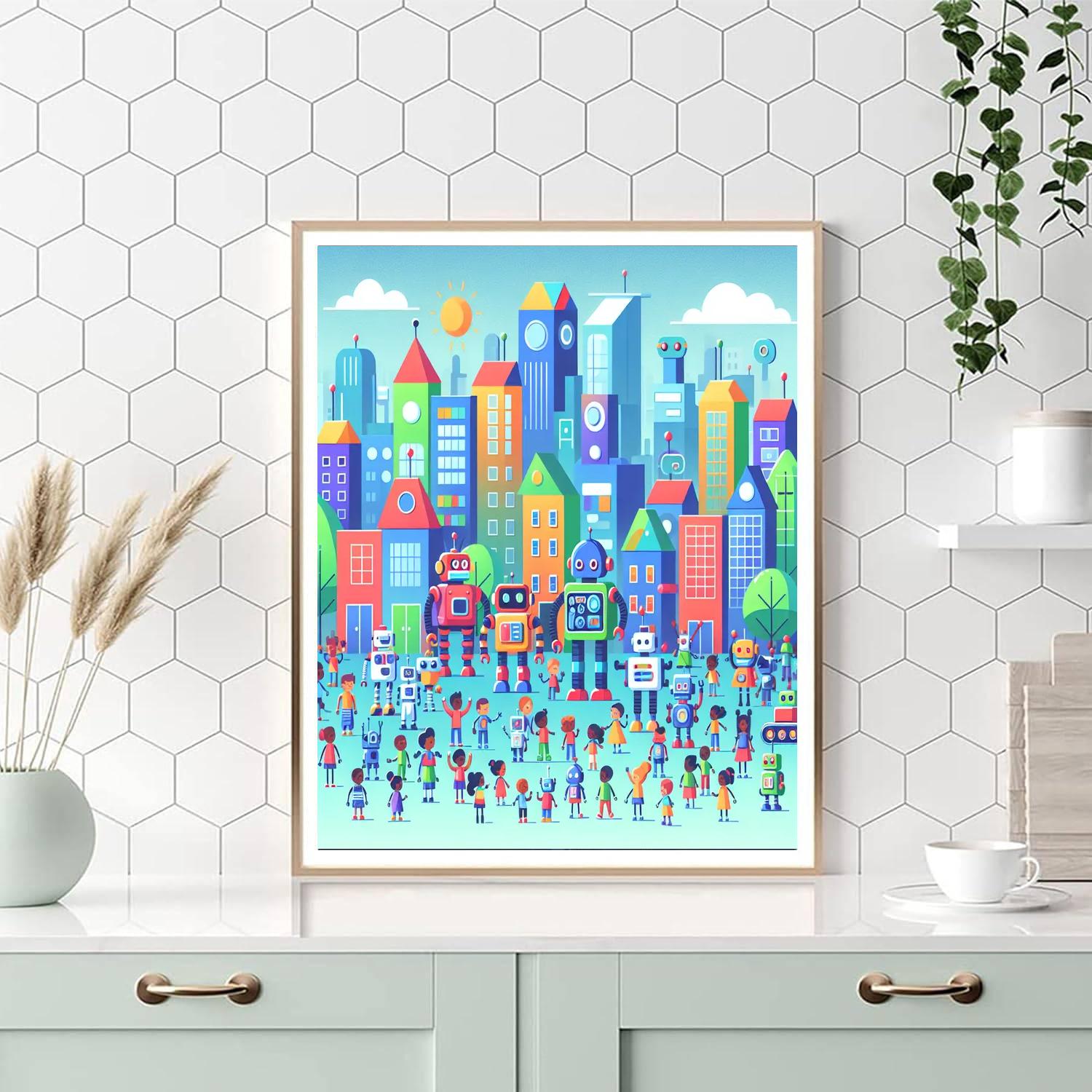 Robo City Number Painting