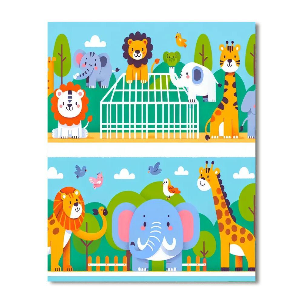 Zoo Adventure With Zany Animals Painting Number Kit
