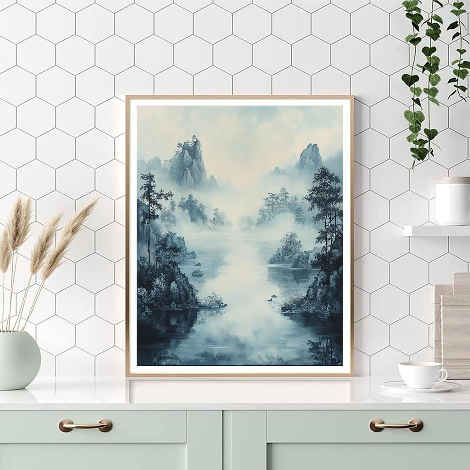 Zhao Mengfu Inspired Harmony In The Mist  Paint By Number