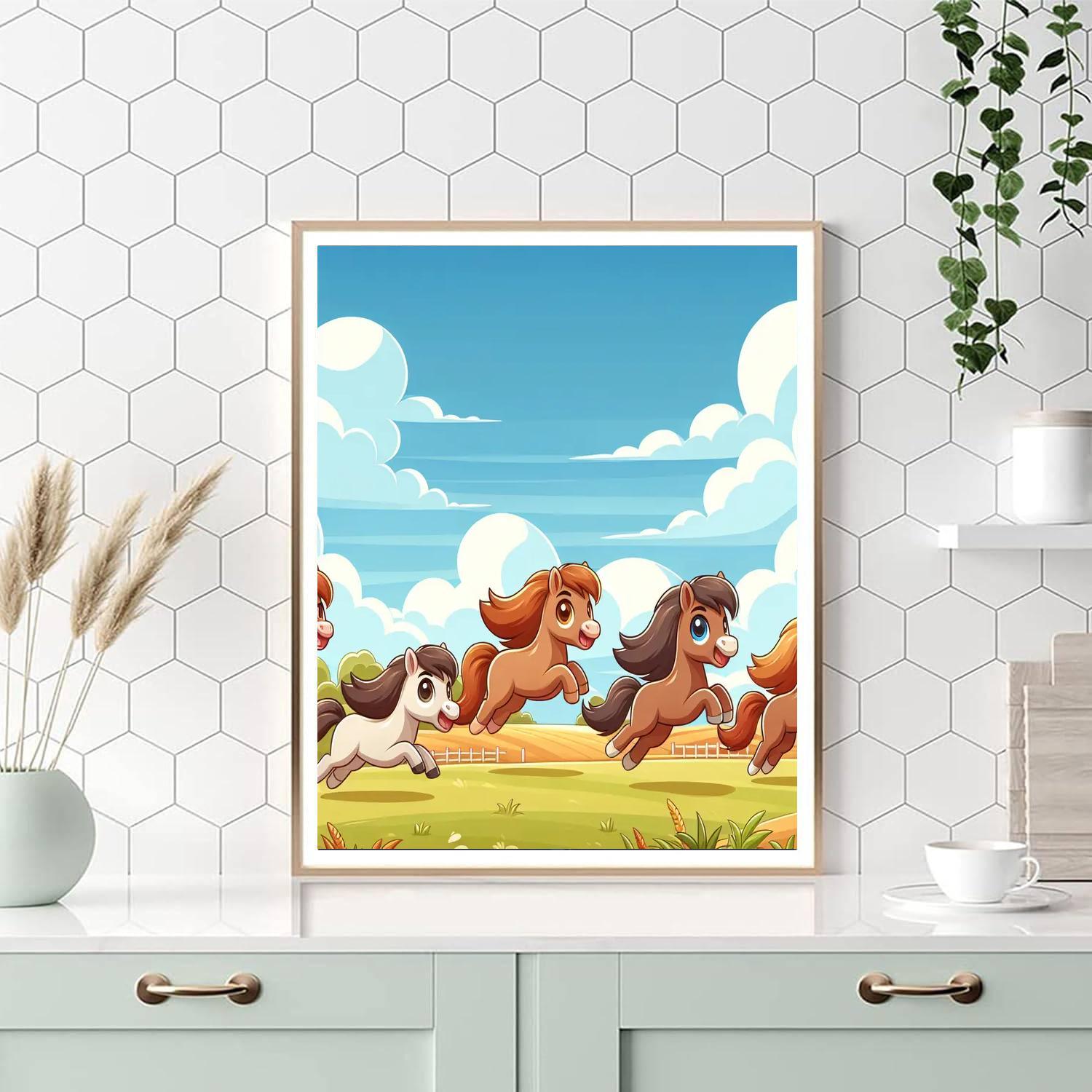 Prancing Ponies Paint By Numbers Art