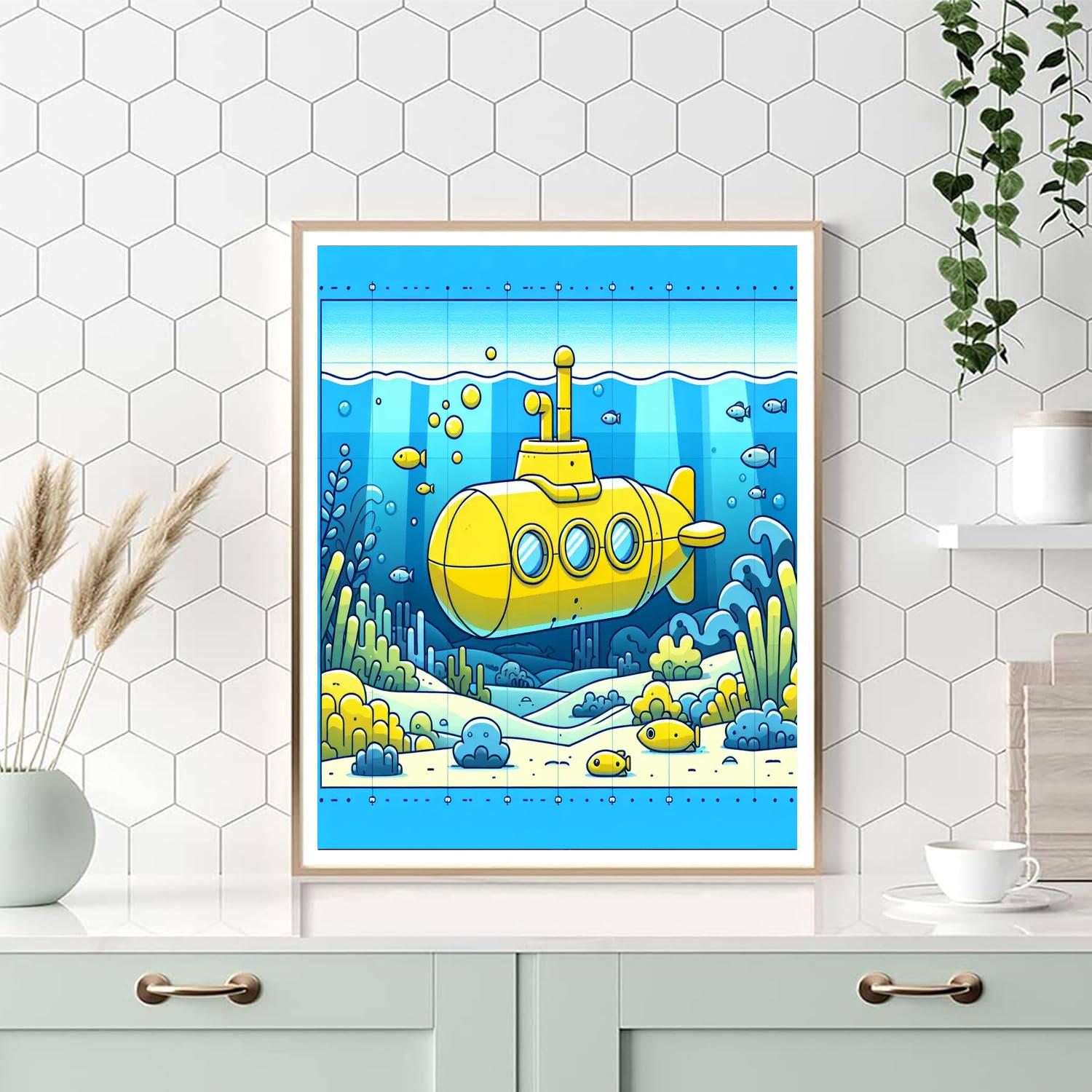 Undersea Explorer Submarine Painting Number Kit