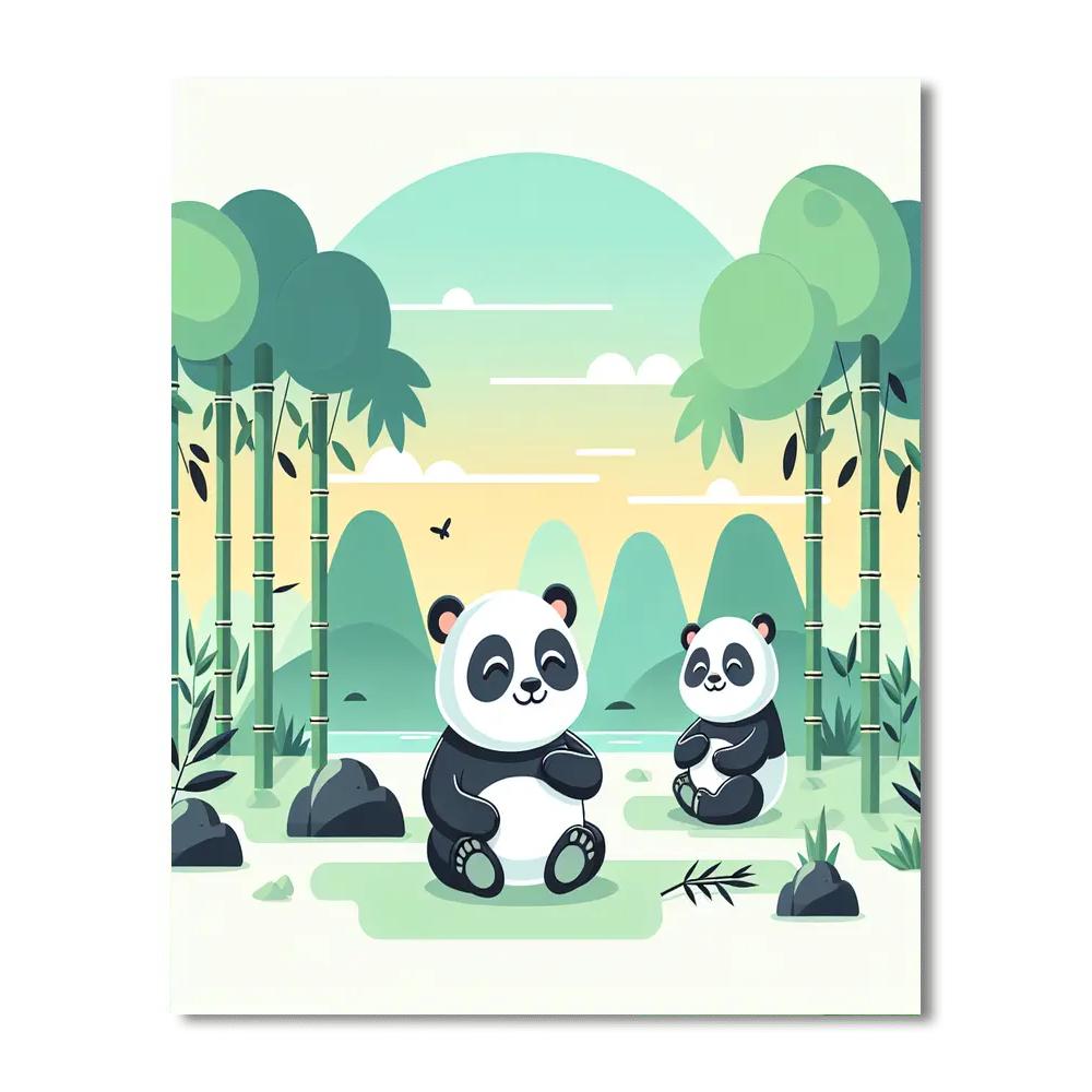 Peaceful Panda Paradise Numbered Painting Kits