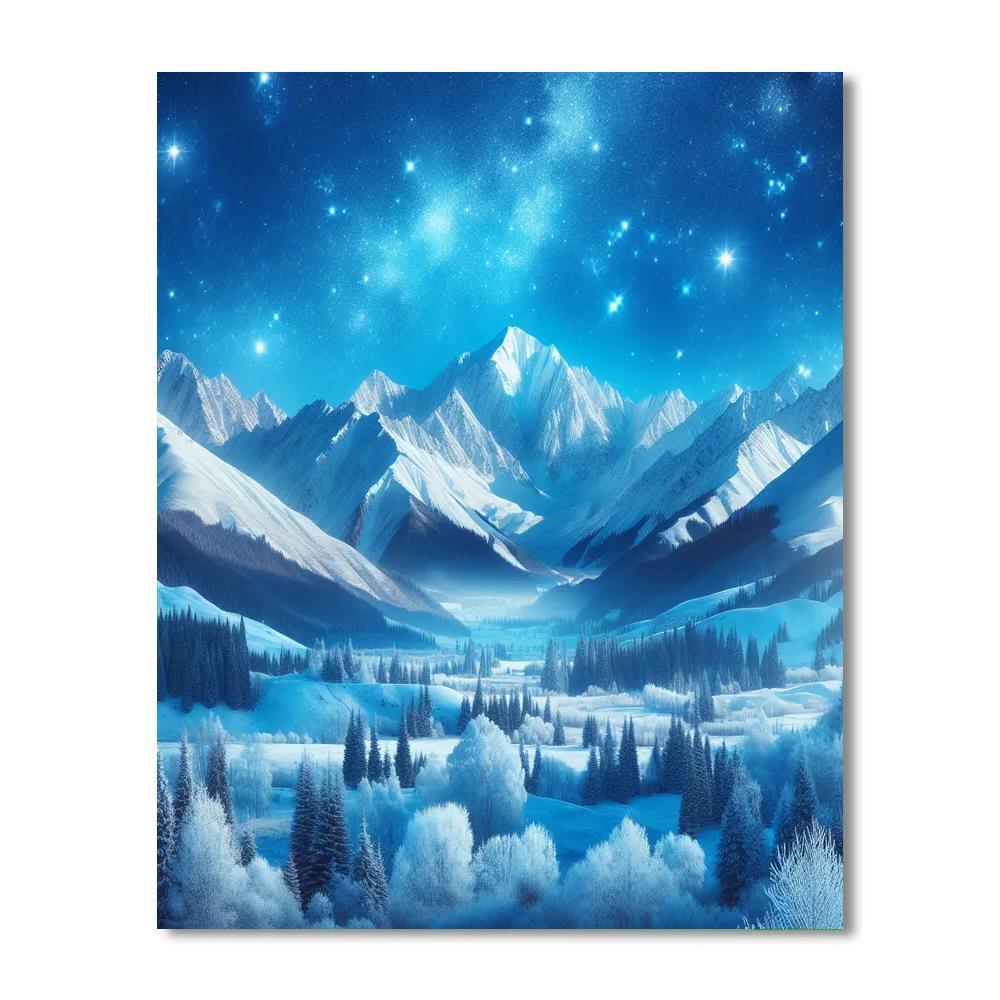 Mountainous Winter Glory DIY Paint By Numbers