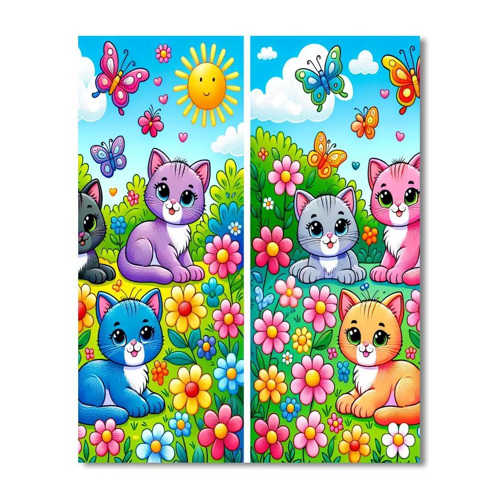 Playful Kitten Friends Numbered Painting Kits