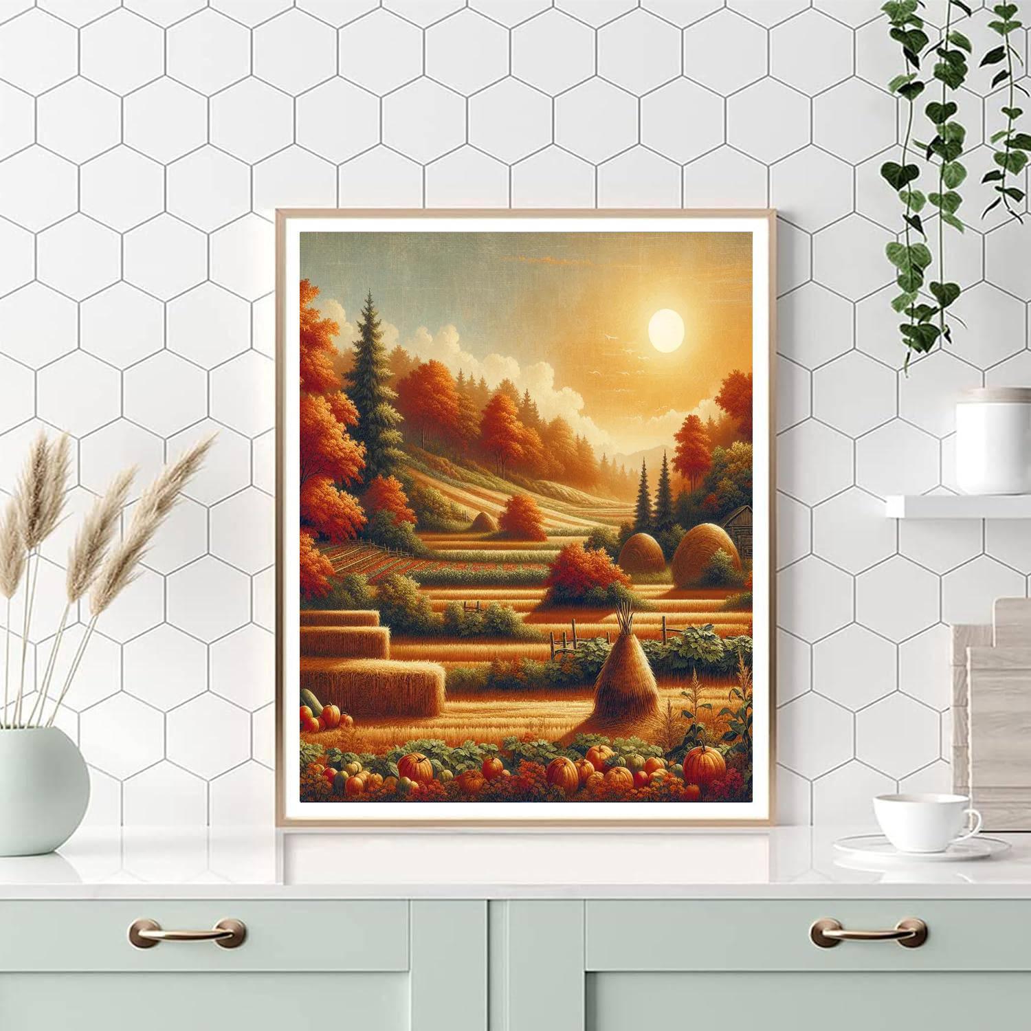 Autumn Harvest Panorama Paint By Numbers Kits