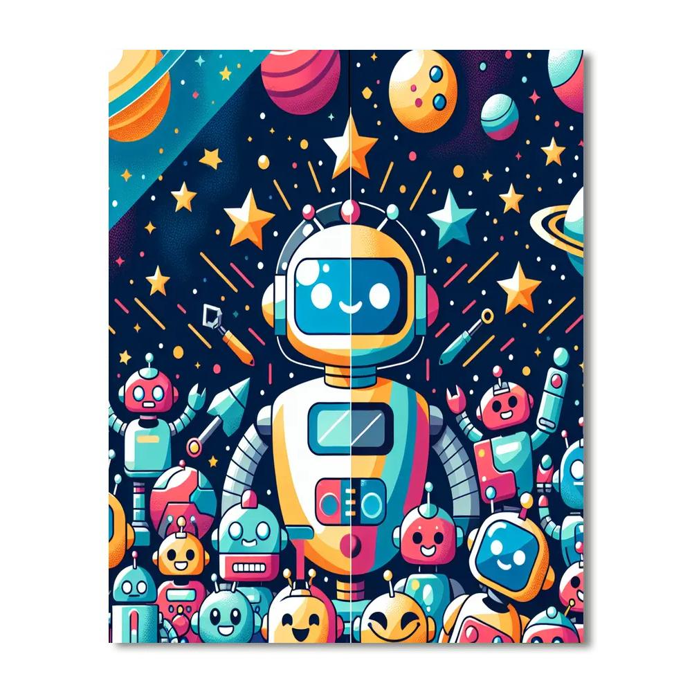 Robot Space Team Number Painting