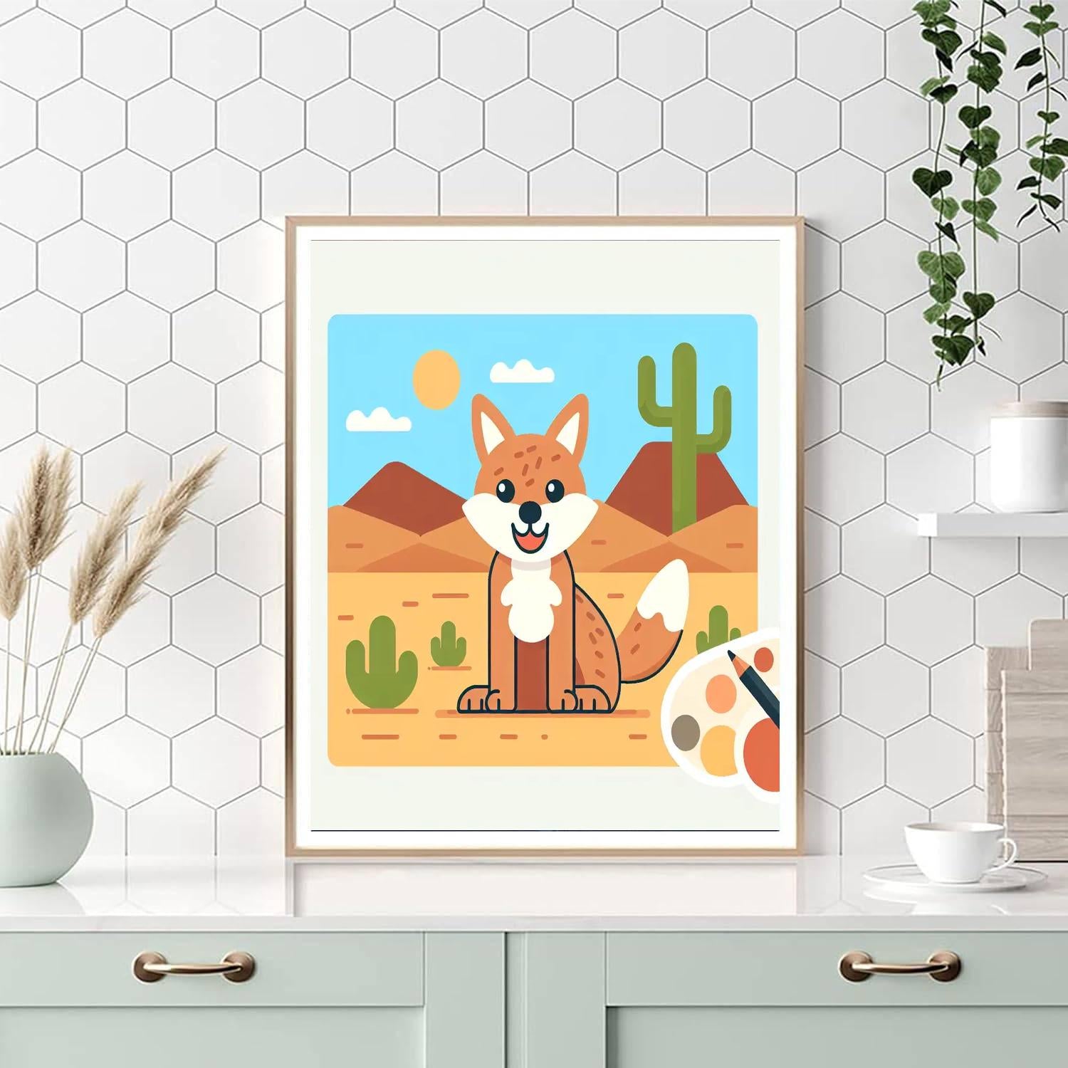 Curious Coyote's Quest Painting Number Kit